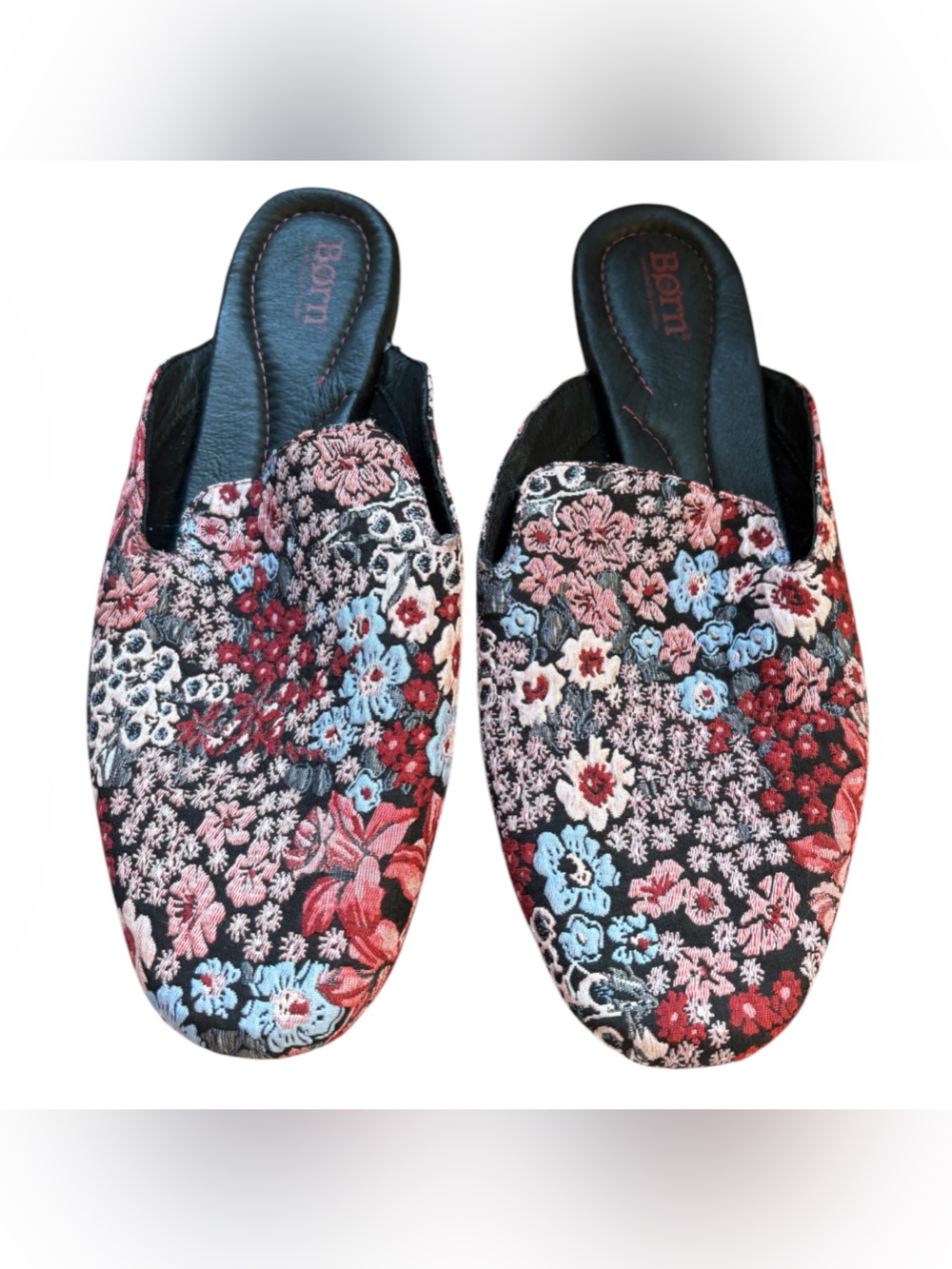 Born Floral Tapestry Clogs Mules Size 11 Y2K Boho
